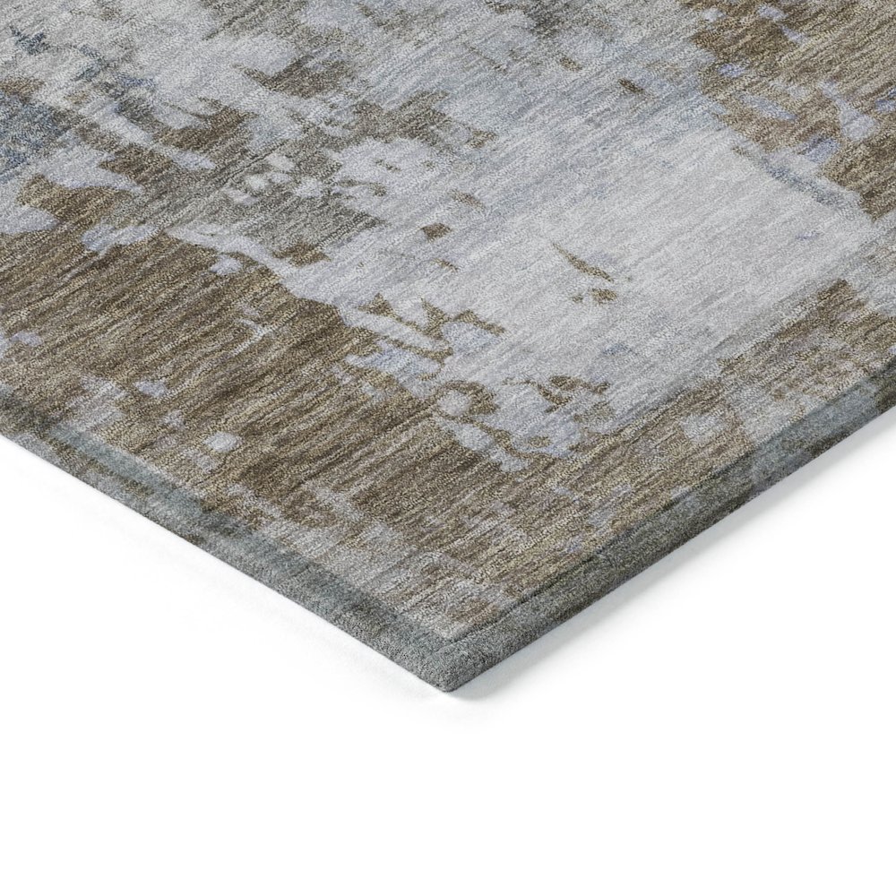 Machine Washable Indoor/Outdoor Chantille ACN2142 Chocolate 8' x 8' Round Rug. Picture 3