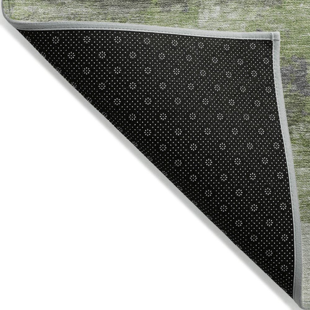 Machine Washable Indoor/Outdoor Chantille ACN2144 Olive 8' x 8' Round Rug. Picture 2