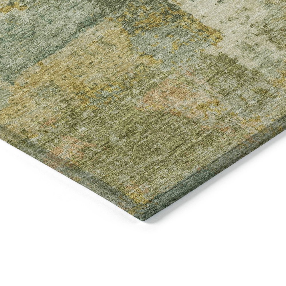 Machine Washable Indoor/Outdoor Chantille ACN2147 Green 8' x 8' Round Rug. Picture 3