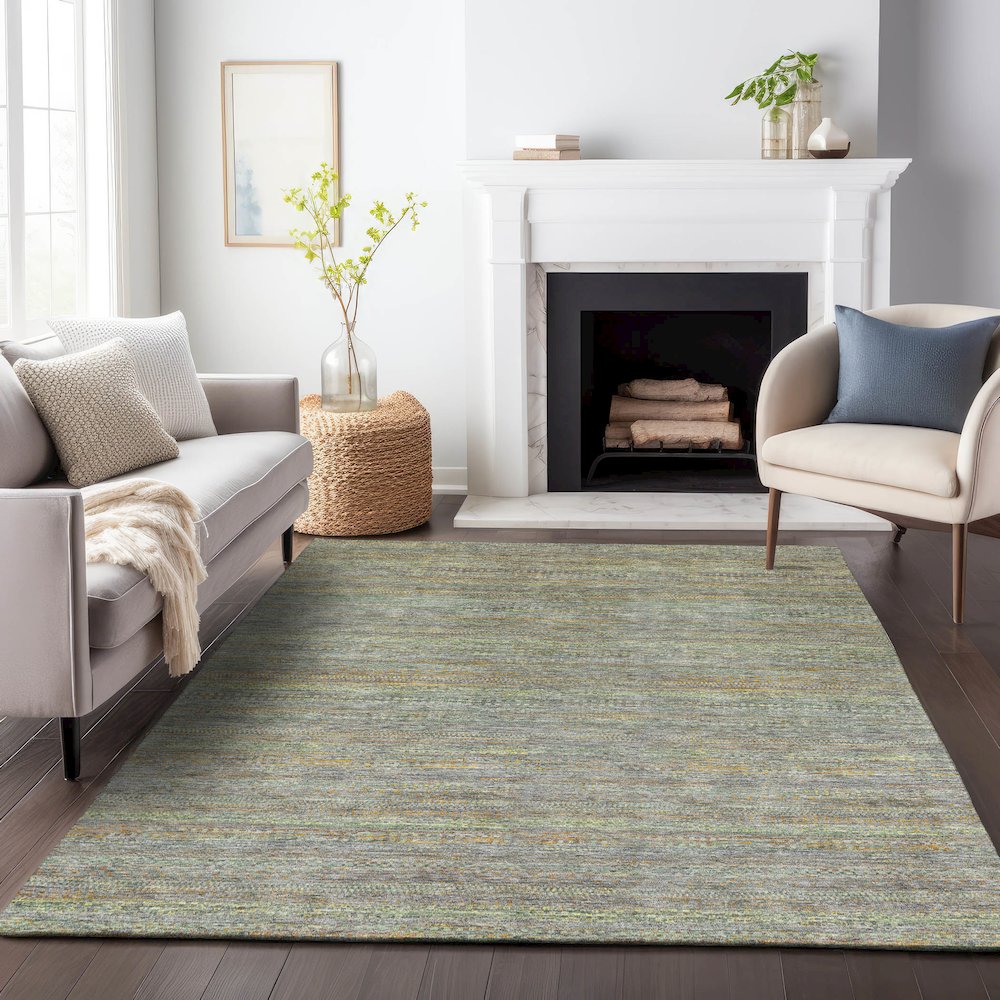 Machine Washable Indoor/Outdoor Chantille ACN2148 Gray 10' x 14' Rug. Picture 6