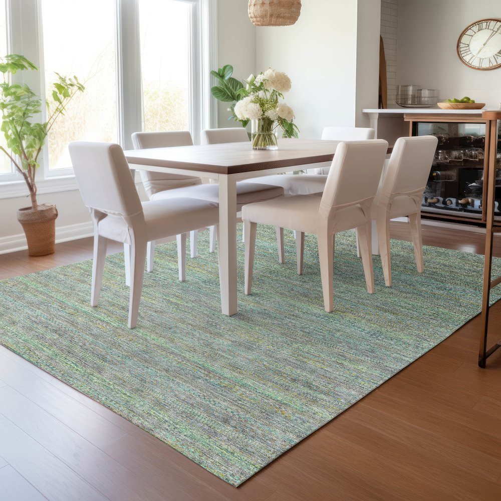 Machine Washable Indoor/Outdoor Chantille ACN2148 Pewter 10' x 14' Rug. Picture 5