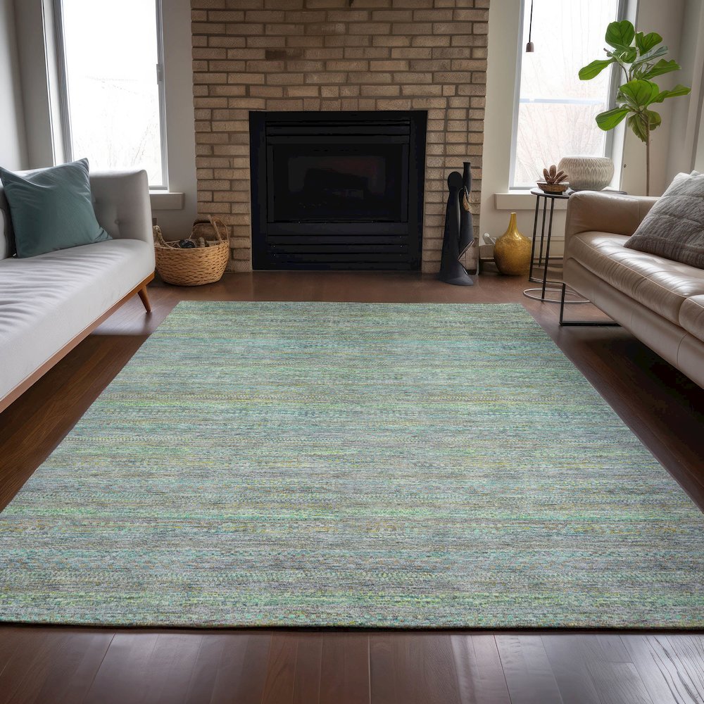 Machine Washable Indoor/Outdoor Chantille ACN2148 Pewter 10' x 14' Rug. Picture 6