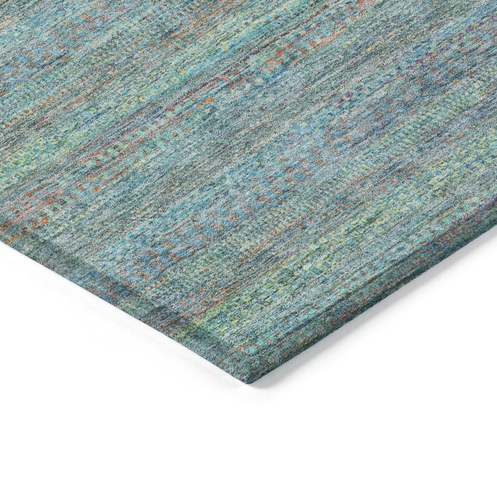 Machine Washable Indoor/Outdoor Chantille ACN2148 Teal 8' x 8' Round Rug. Picture 3