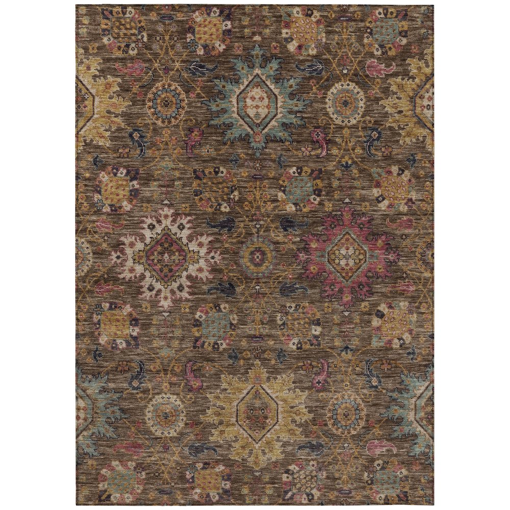 Machine Washable Indoor/Outdoor Chantille ACN2151 Chocolate 10' x 14' Rug. Picture 1