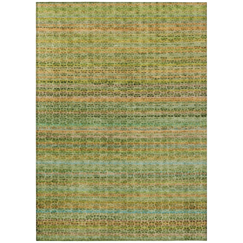 Machine Washable Indoor/Outdoor Chantille ACN2155 Green 10' x 14' Rug. Picture 1
