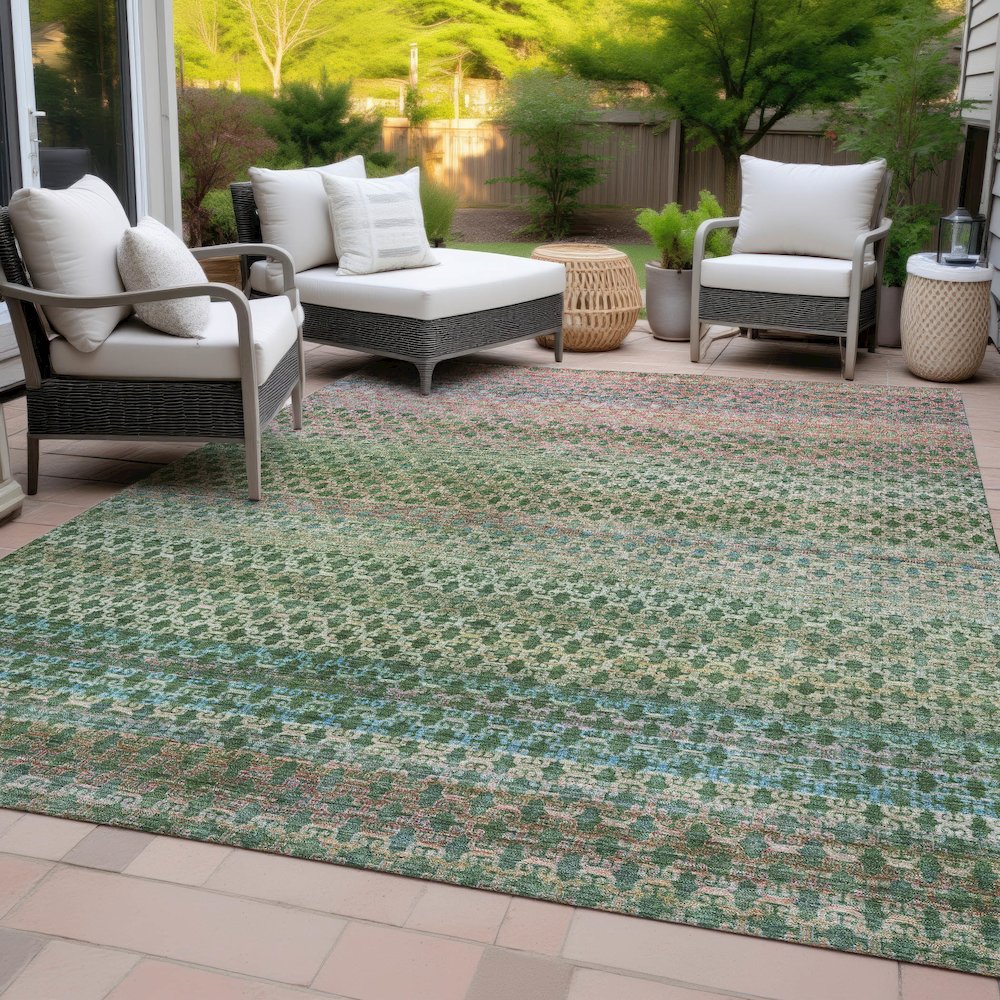 Machine Washable Indoor/Outdoor Chantille ACN2158 Aloe 10' x 14' Rug. Picture 8