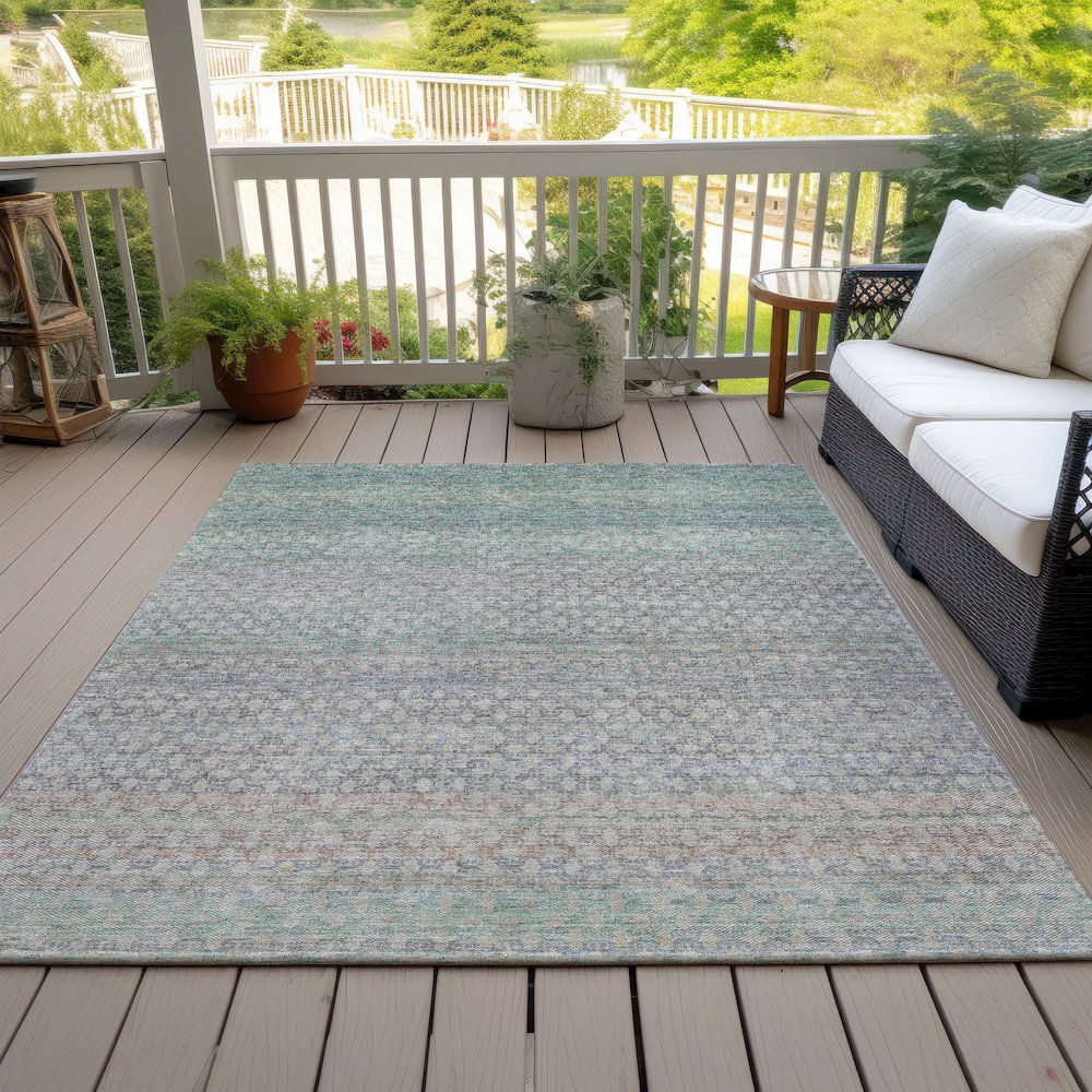 Machine Washable Indoor/Outdoor Chantille ACN2158 Beige 10' x 14' Rug. Picture 7