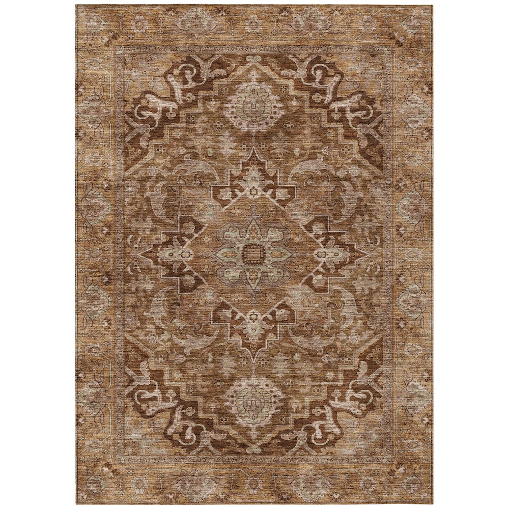 Machine Washable Indoor/Outdoor Chantille ACN2165 Terracotta 10' x 14' Rug. Picture 1