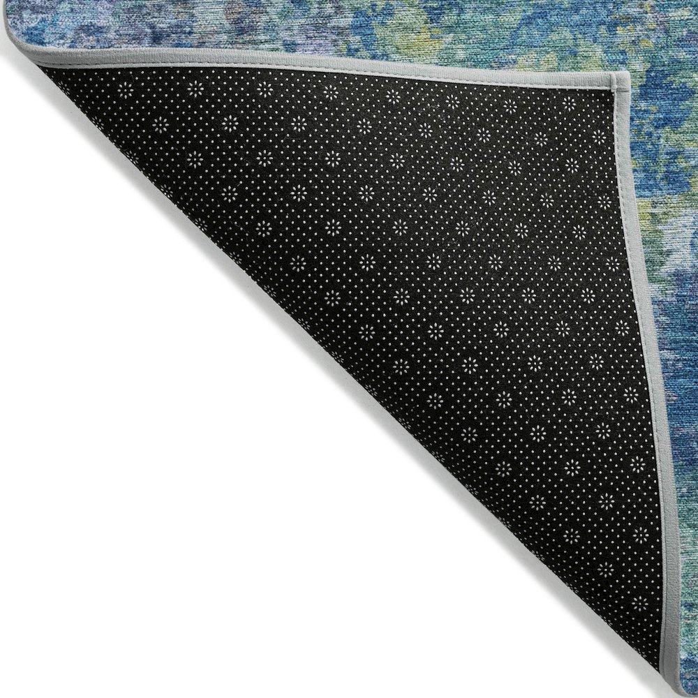 Machine Washable Indoor/Outdoor Chantille ACN2166 Blue 8' x 8' Round Rug. Picture 2