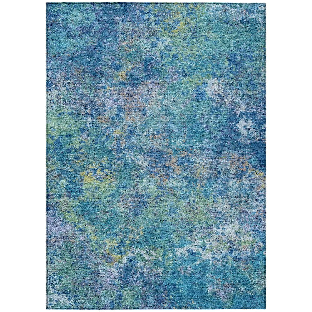 Machine Washable Indoor/Outdoor Chantille ACN2166 Blue 10' x 14' Rug. Picture 1