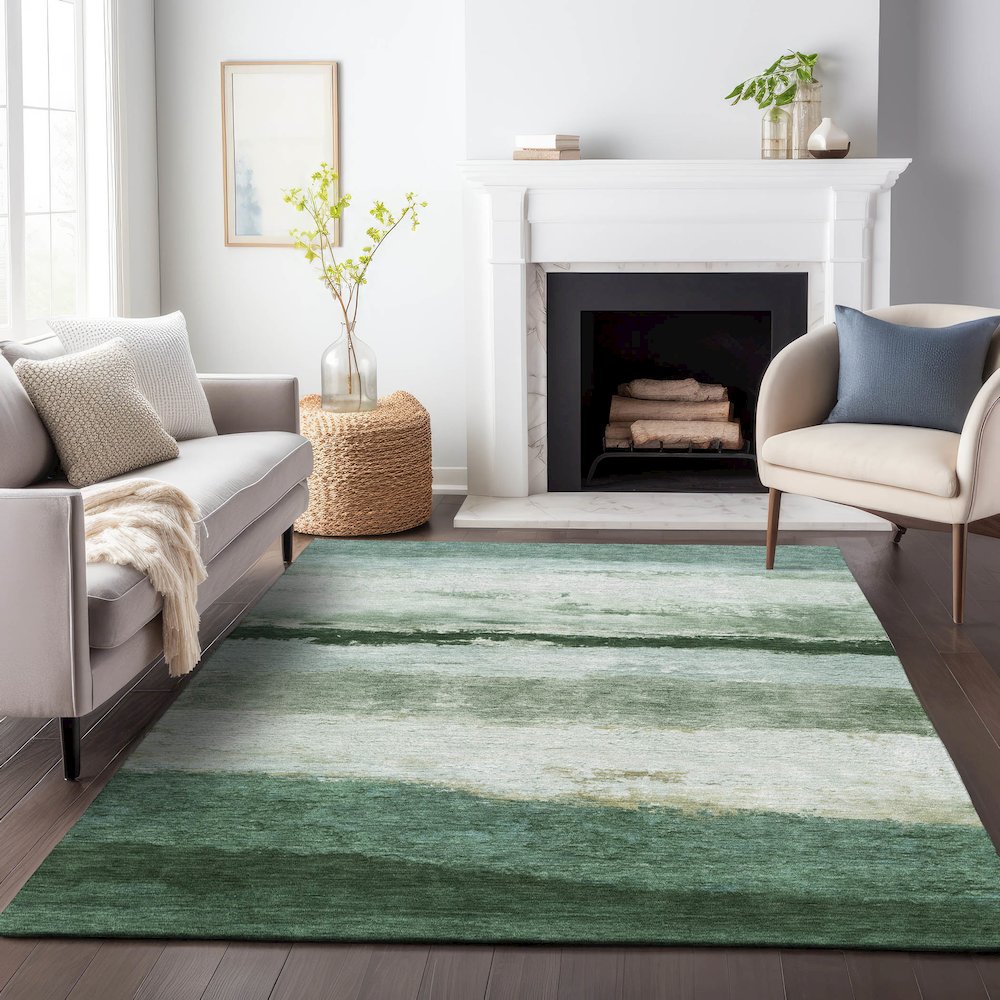 Machine Washable Indoor/Outdoor Chantille ACN2169 Fern 10' x 14' Rug. Picture 6