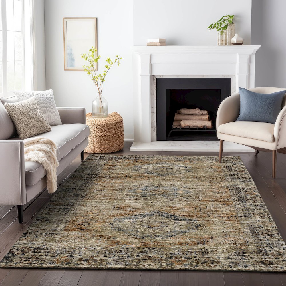 Machine Washable Indoor/Outdoor Chantille ACN2170 Copper 10' x 14' Rug. Picture 6