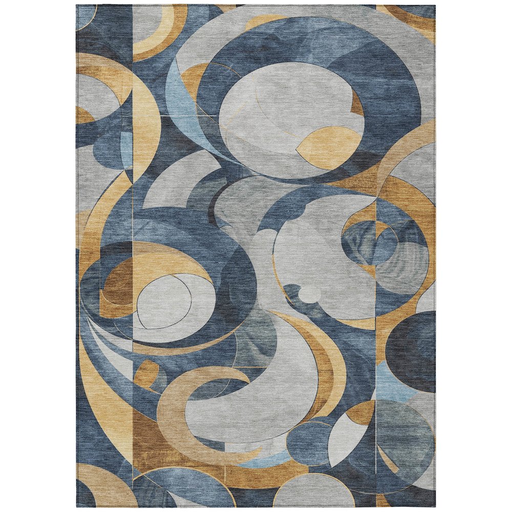 Machine Washable Indoor/Outdoor Chantille ACN2175 Blue 10' x 14' Rug. Picture 1