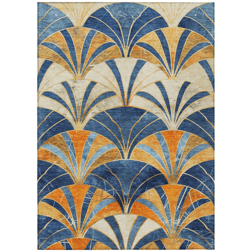 Machine Washable Indoor/Outdoor Chantille ACN2178 Blue 10' x 14' Rug. Picture 1