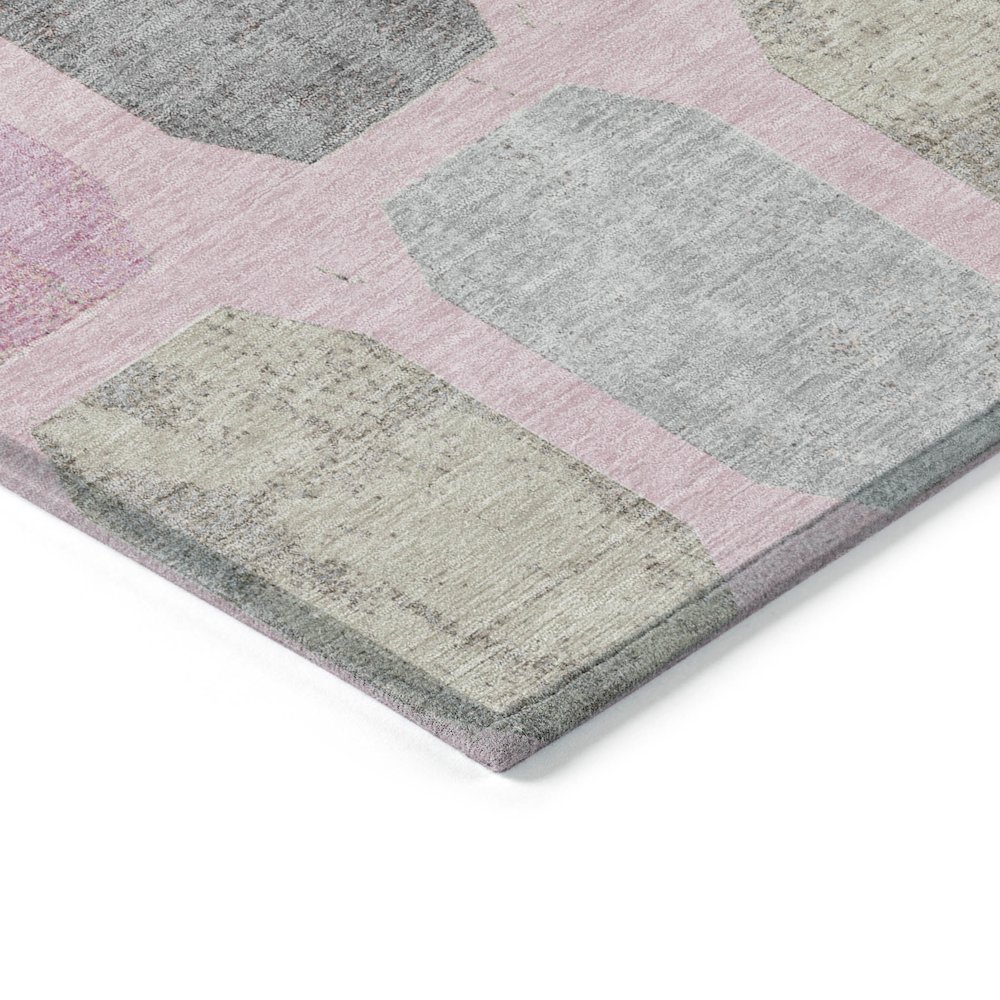 Machine Washable Indoor/Outdoor Chantille ACN2182 Pink 8' x 8' Round Rug. Picture 3