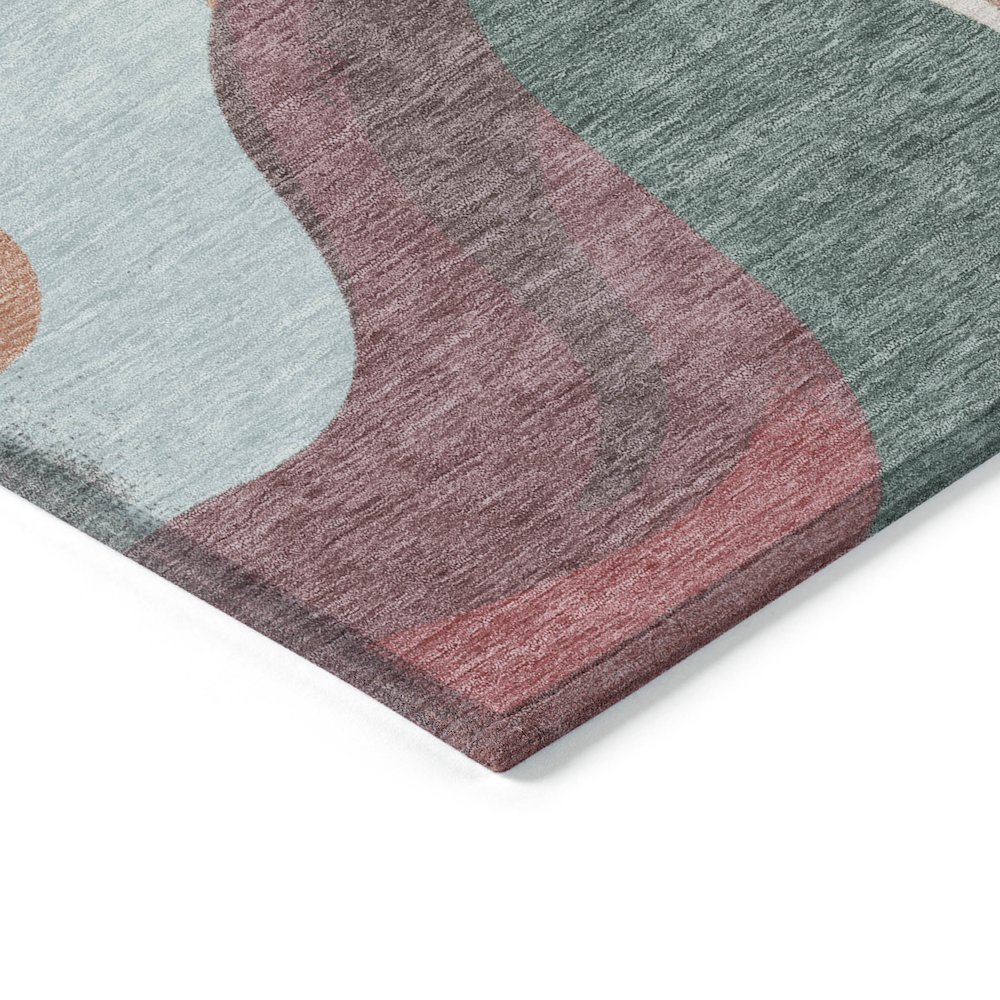 Machine Washable Indoor/Outdoor Chantille ACN2186 Coral 8' x 8' Round Rug. Picture 3