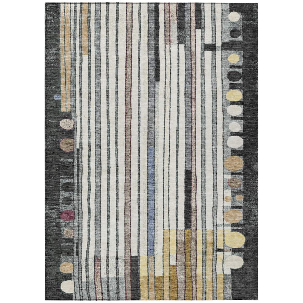 Machine Washable Indoor/Outdoor Chantille ACN2189 Black 10' x 14' Rug. Picture 1