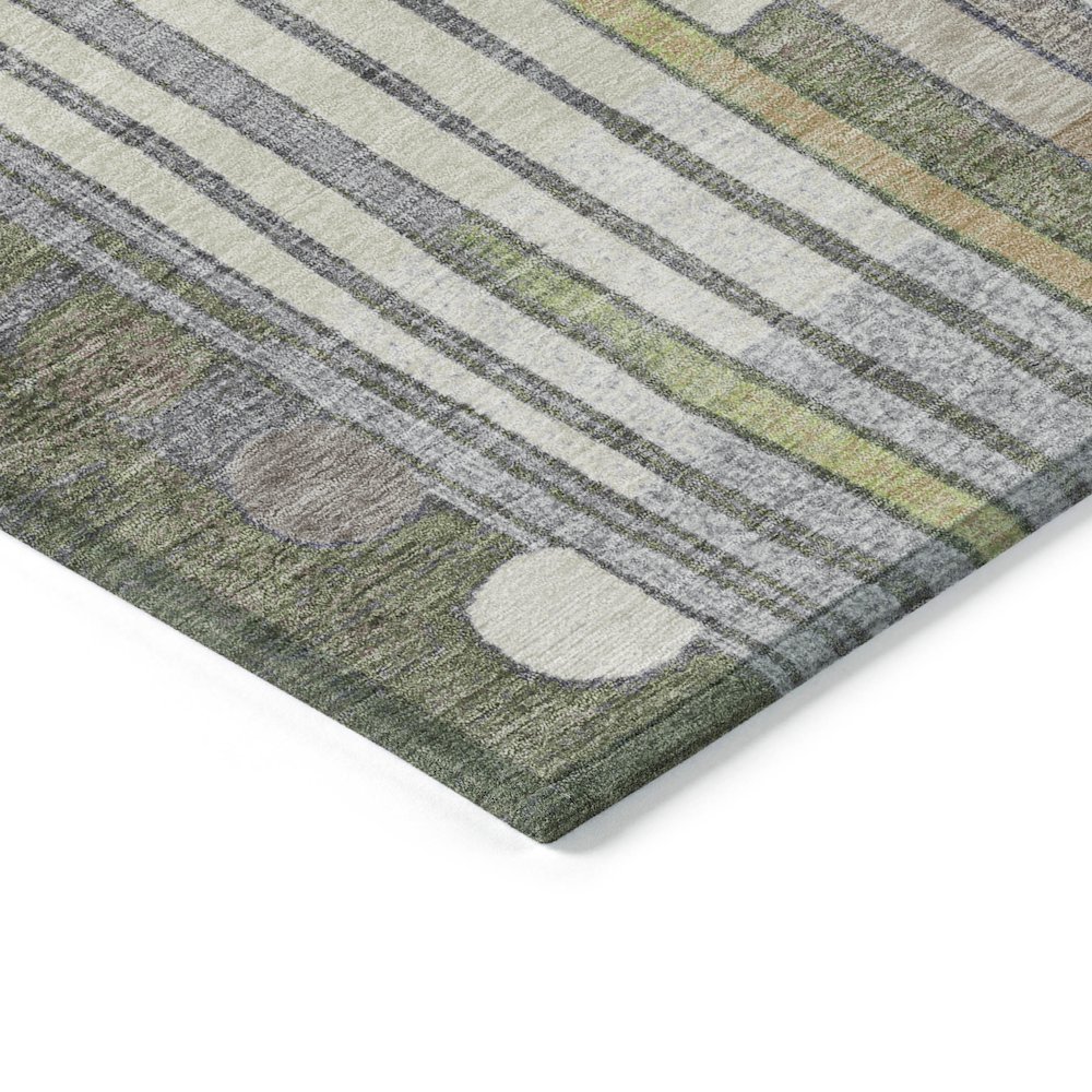 Machine Washable Indoor/Outdoor Chantille ACN2189 Olive 8' x 8' Round Rug. Picture 3