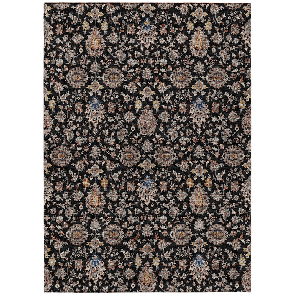 Machine Washable Indoor/Outdoor Chantille ACN2192 Black 10' x 14' Rug. Picture 1
