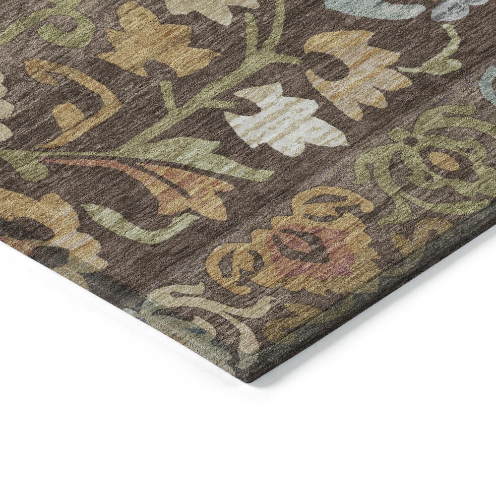 Machine Washable Indoor/Outdoor Chantille ACN2193 Chocolate 8' x 8' Round Rug. Picture 3