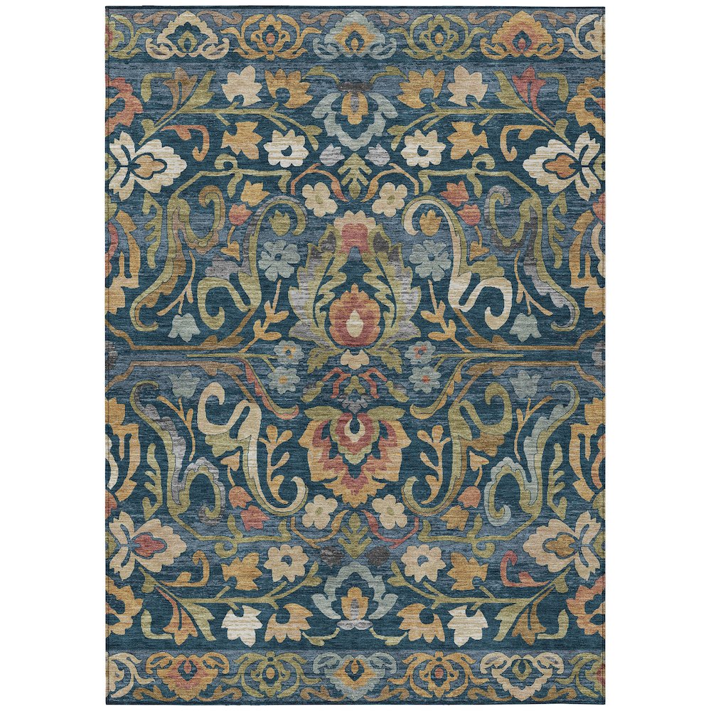 Machine Washable Indoor/Outdoor Chantille ACN2193 Navy 10' x 14' Rug. Picture 1