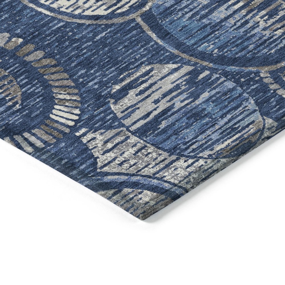 Machine Washable Indoor/Outdoor Chantille ACN2206 Navy 8' x 8' Round Rug. Picture 3