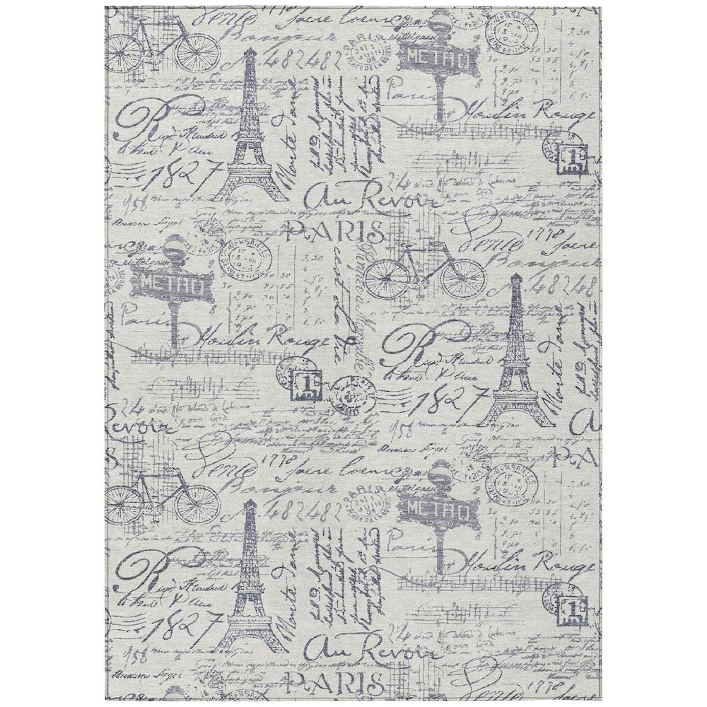Machine Washable Indoor/Outdoor Chantille ACN2209 Ivory 10' x 14' Rug. Picture 1
