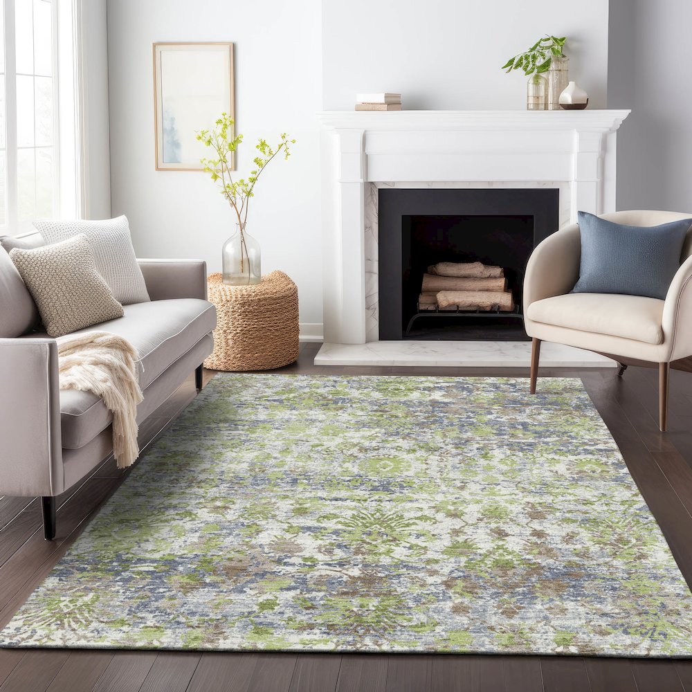 Machine Washable Indoor/Outdoor Chantille ACN2211 Aloe 10' x 14' Rug. Picture 6