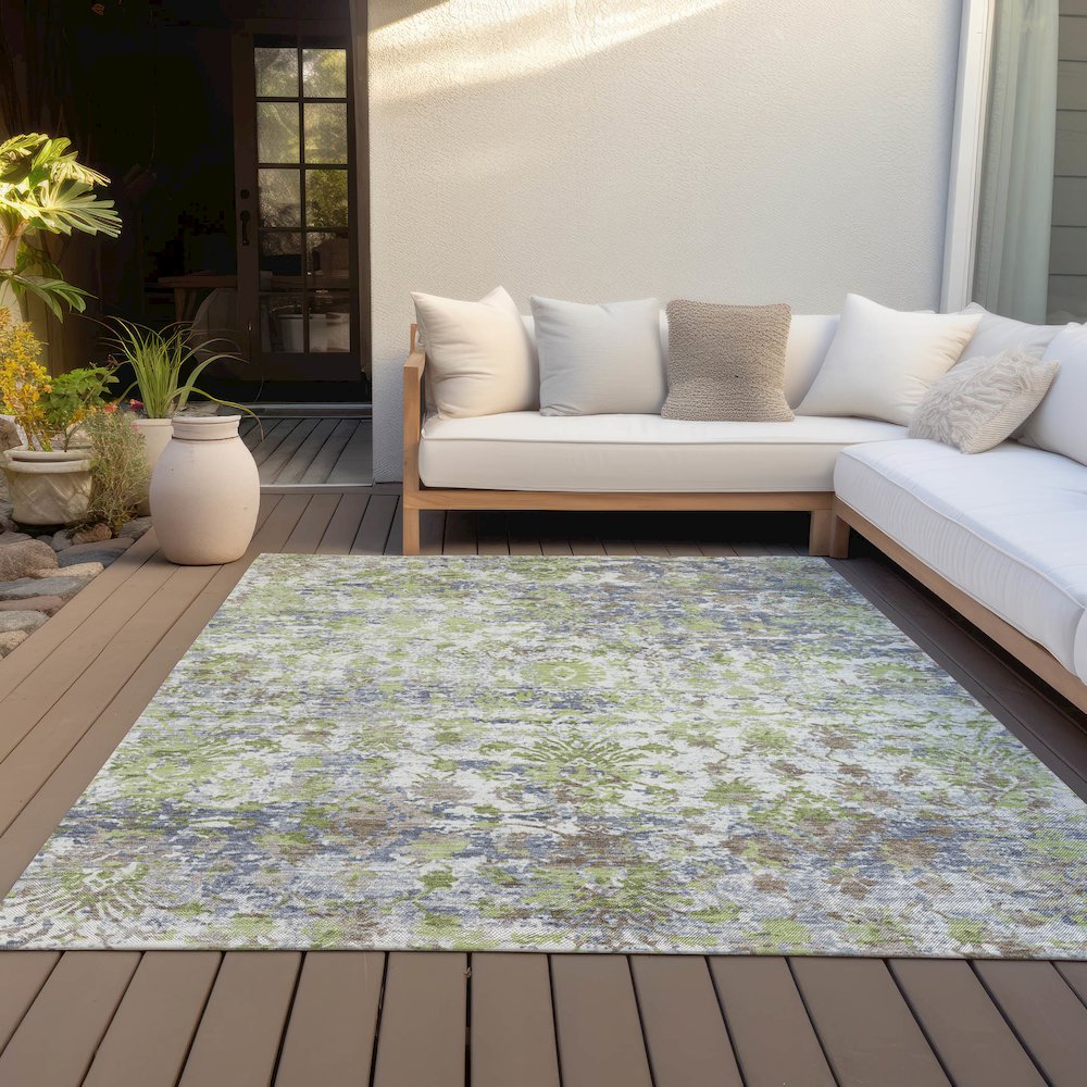 Machine Washable Indoor/Outdoor Chantille ACN2211 Aloe 10' x 14' Rug. Picture 7