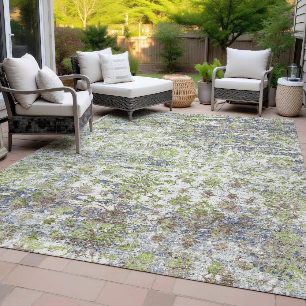 Machine Washable Indoor/Outdoor Chantille ACN2211 Aloe 10' x 14' Rug. Picture 8