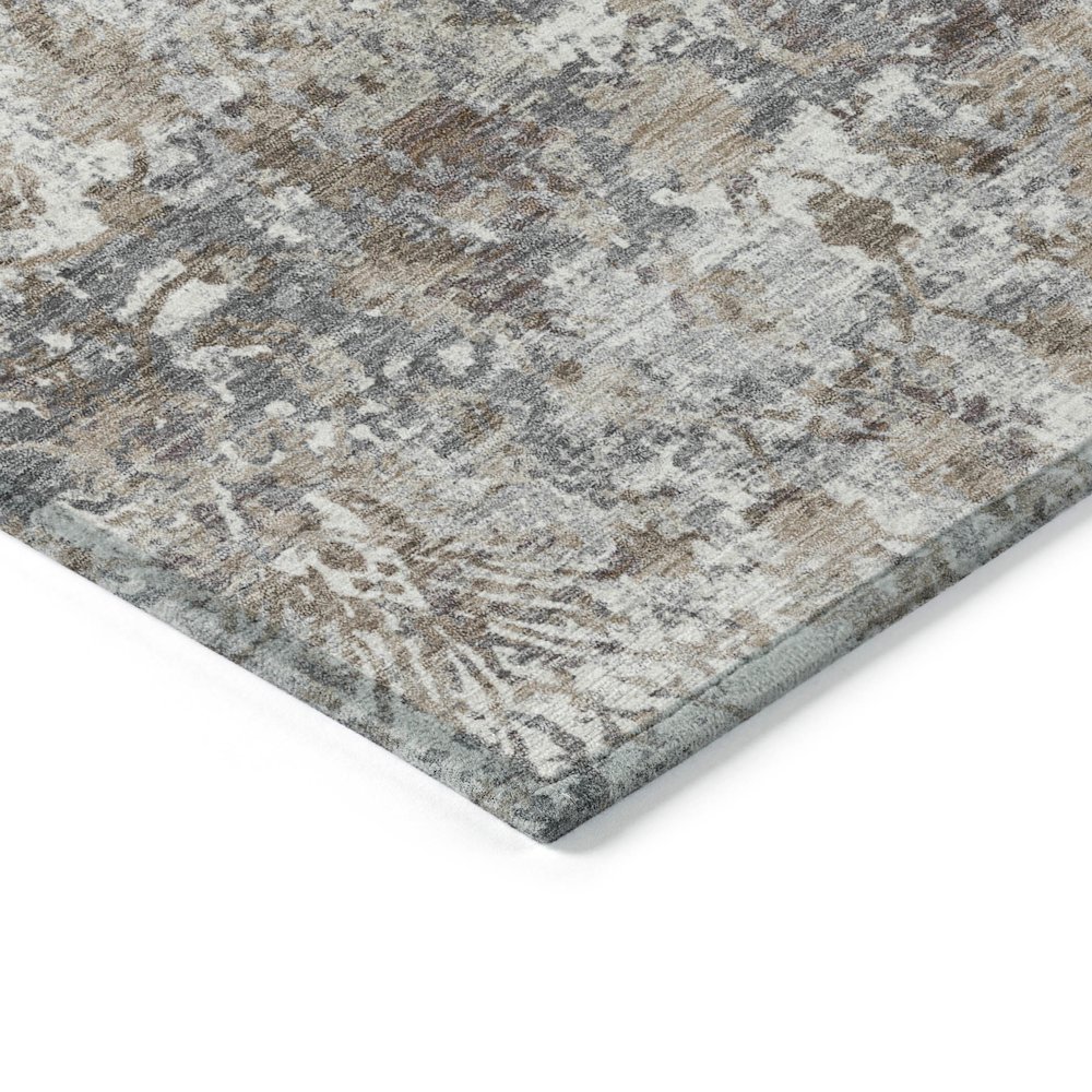 Machine Washable Indoor/Outdoor Chantille ACN2211 Taupe 8' x 8' Round Rug. Picture 3