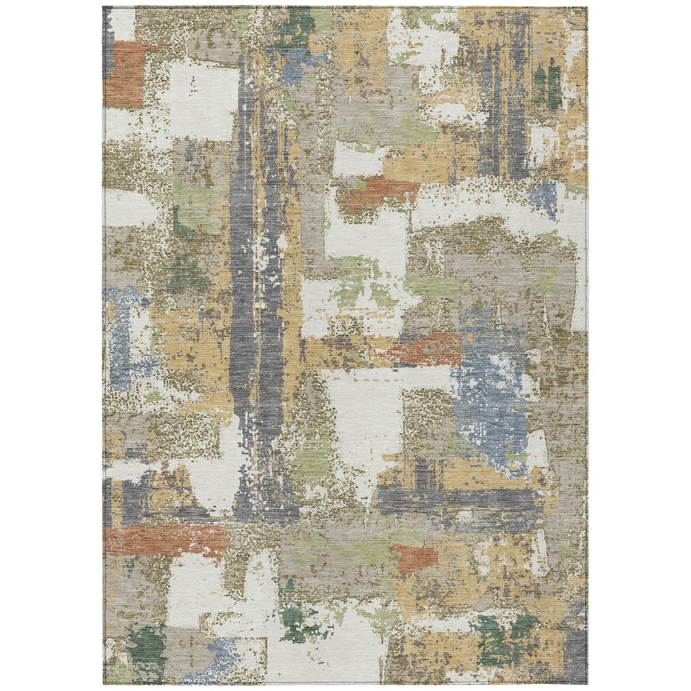 Machine Washable Indoor/Outdoor Chantille ACN2212 Ivory 10' x 14' Rug. Picture 1