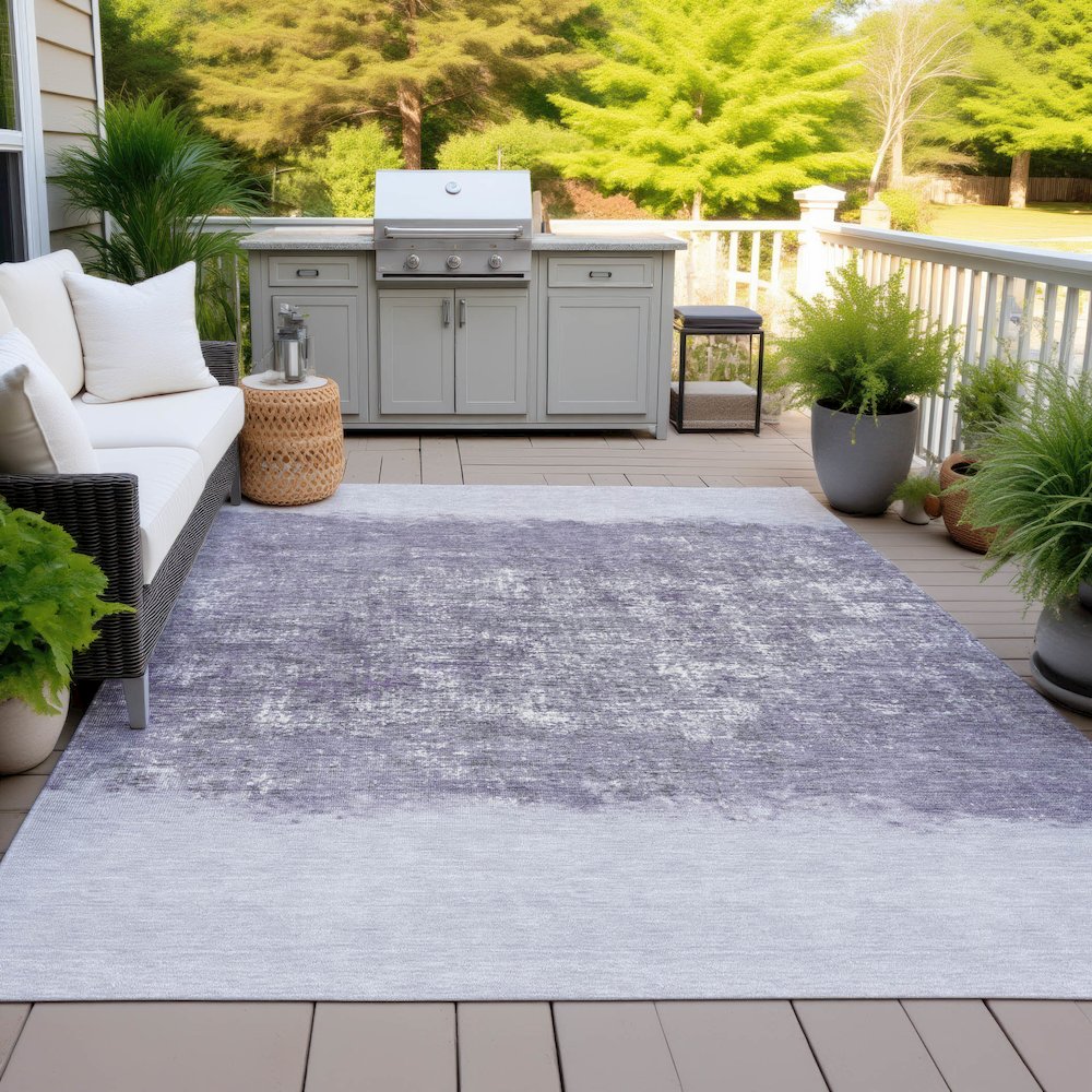 Machine Washable Indoor/Outdoor Chantille ACN2214 Lavender 10' x 14' Rug. Picture 7