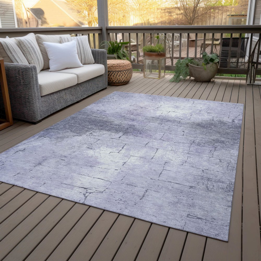Machine Washable Indoor/Outdoor Chantille ACN2215 Lavender 10' x 14' Rug. Picture 8