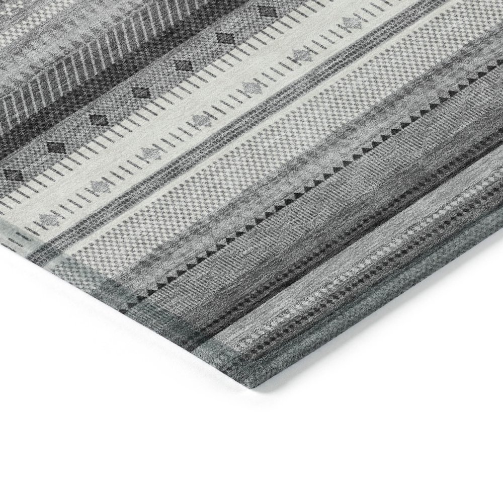 Machine Washable Indoor/Outdoor Chantille ACN2218 Gray 8' x 8' Round Rug. Picture 3