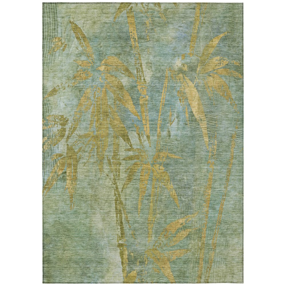 Machine Washable Indoor/Outdoor Chantille ACN2222 Green 10' x 14' Rug. Picture 1