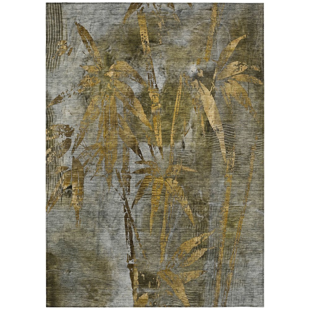 Machine Washable Indoor/Outdoor Chantille ACN2222 Gray 10' x 14' Rug. Picture 1
