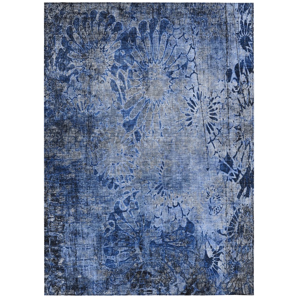 Machine Washable Indoor/Outdoor Chantille ACN2224 Blue 10' x 14' Rug. Picture 1