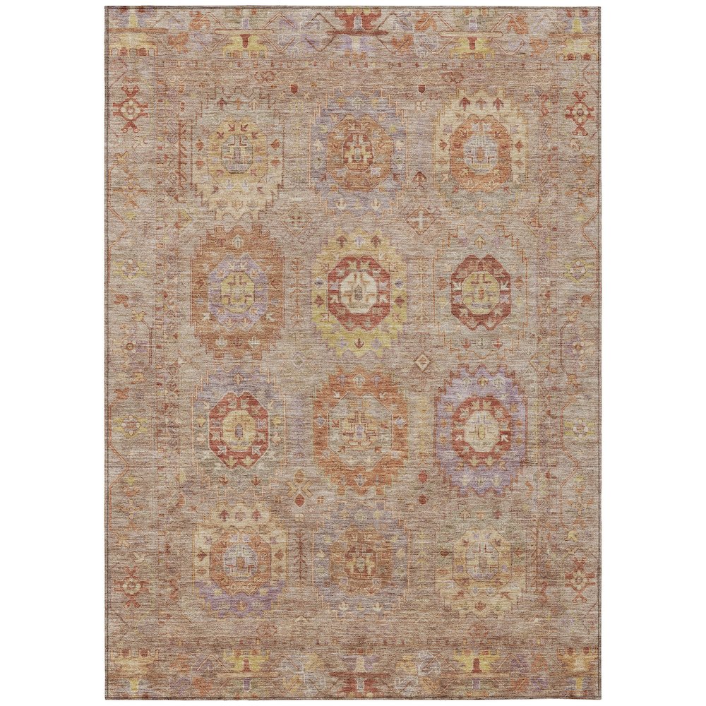 Machine Washable Indoor/Outdoor Chantille ACN2227 Brown 10' x 14' Rug. Picture 1