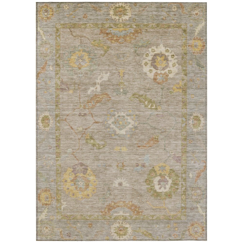 Machine Washable Indoor/Outdoor Chantille ACN2229 Brown 10' x 14' Rug. Picture 1