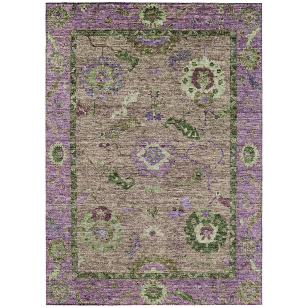 Machine Washable Indoor/Outdoor Chantille ACN2230 Brown 10' x 14' Rug. Picture 1