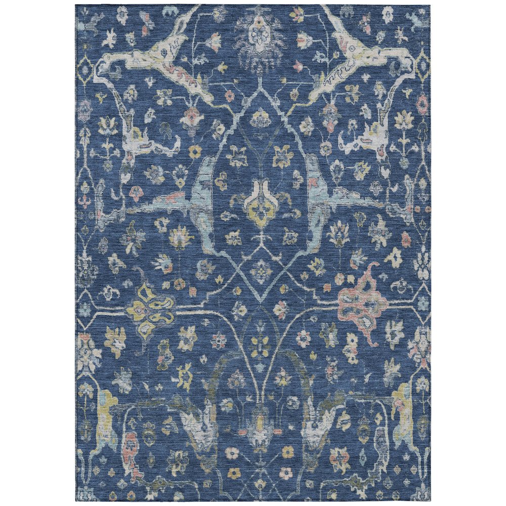 Machine Washable Indoor/Outdoor Chantille ACN2233 Blue 10' x 14' Rug. Picture 1