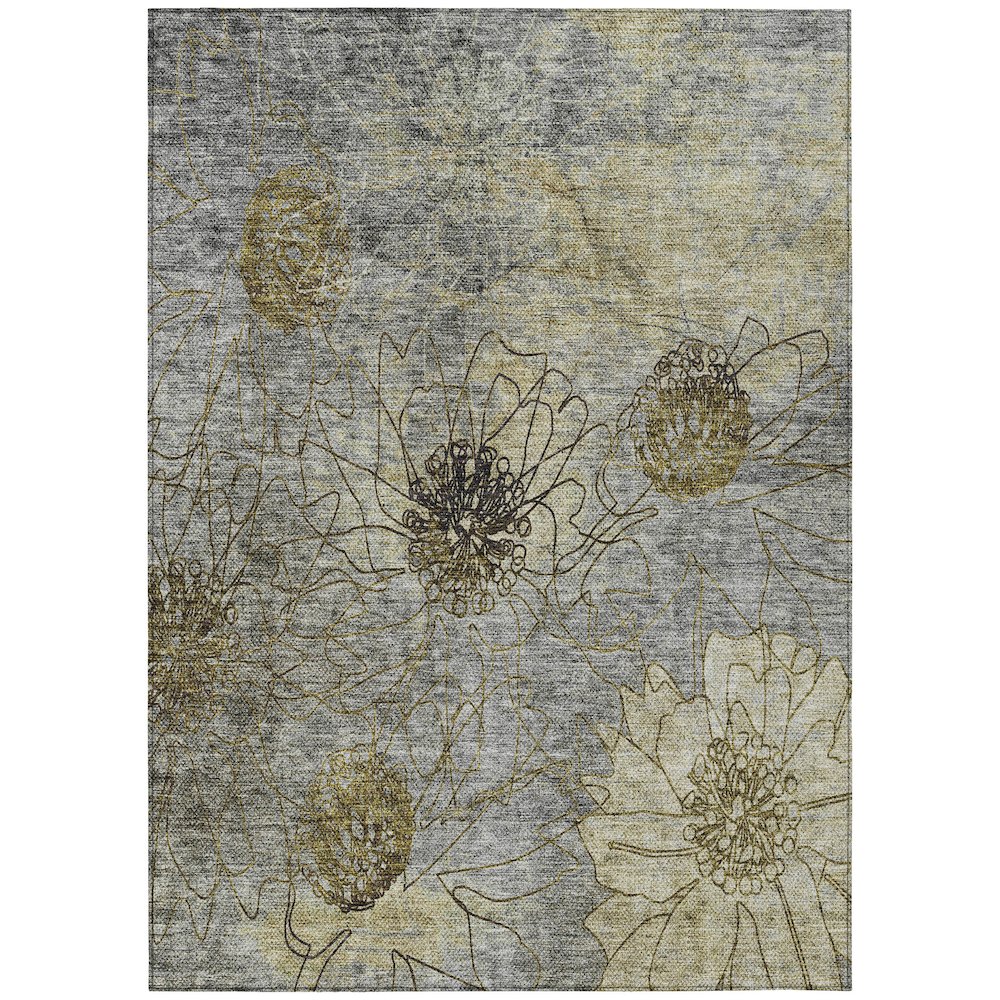 Machine Washable Indoor/Outdoor Chantille ACN2235 Gray 10' x 14' Rug. Picture 1