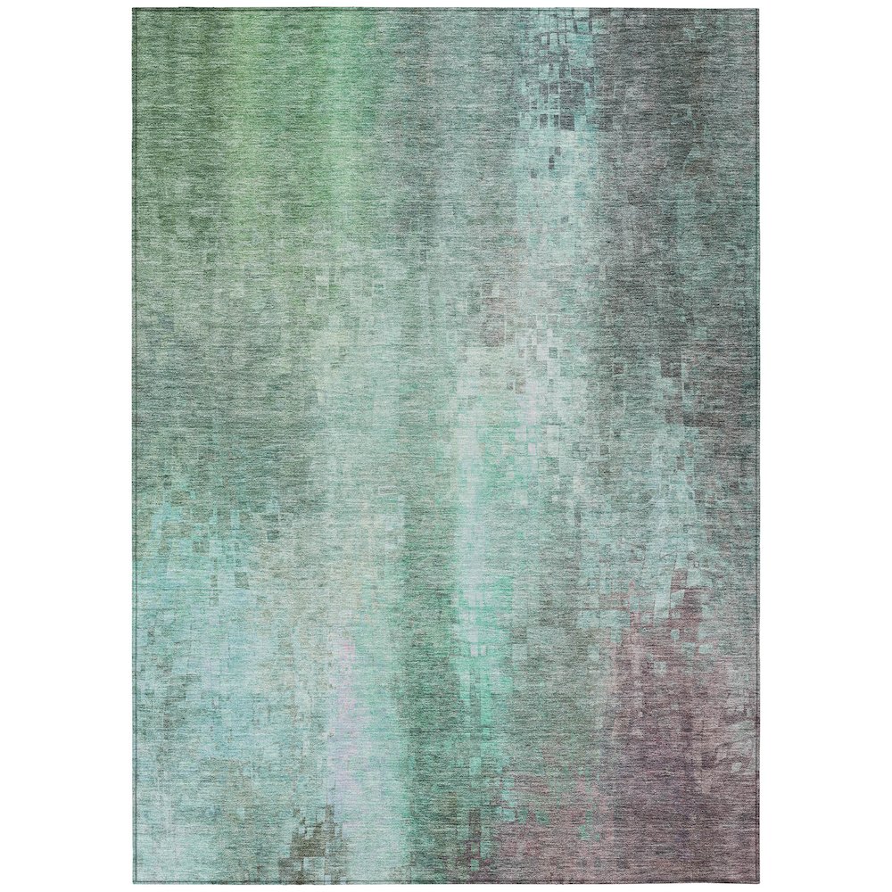 Machine Washable Indoor/Outdoor Chantille ACN2241 Teal 10' x 14' Rug. Picture 1
