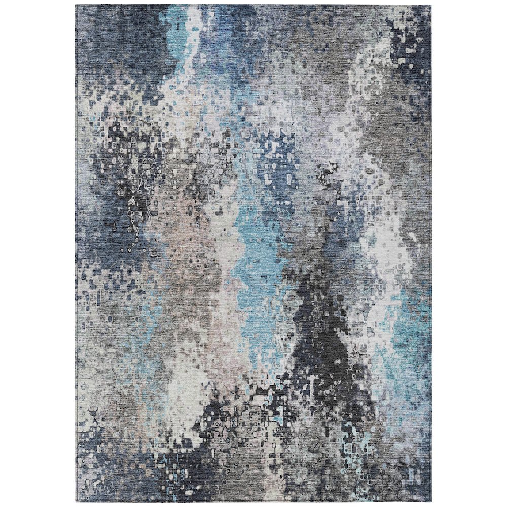 Machine Washable Indoor/Outdoor Chantille ACN2242 Blue 10' x 14' Rug. Picture 1