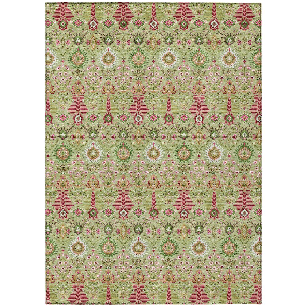 Machine Washable Indoor/Outdoor Chantille ACN2251 Green 10' x 14' Rug. Picture 1