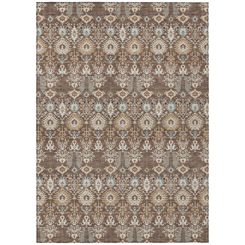Machine Washable Indoor/Outdoor Chantille ACN2251 Brown 10' x 14' Rug. Picture 1