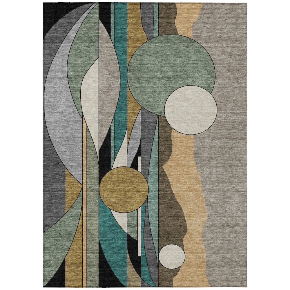 Machine Washable Indoor/Outdoor Chantille ACN2252 Brown 10' x 14' Rug. Picture 1