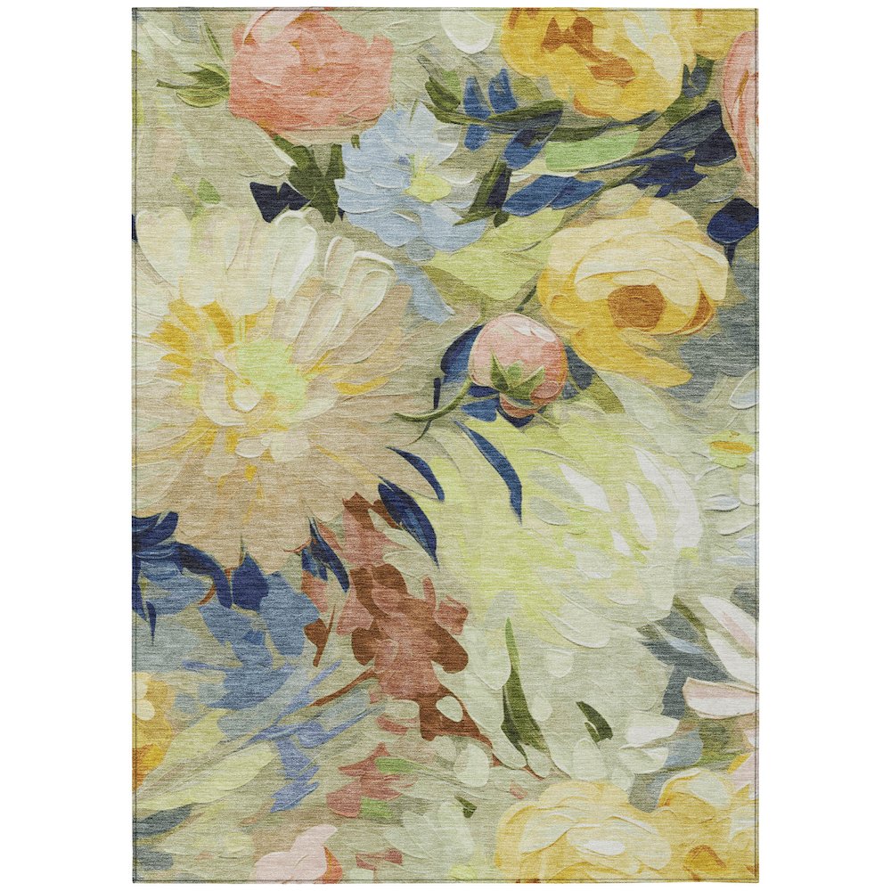 Machine Washable Indoor/Outdoor Chantille ACN2264 Green 10' x 14' Rug. Picture 1