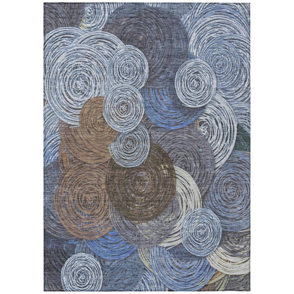 Machine Washable Indoor/Outdoor Chantille ACN2267 Blue 10' x 14' Rug. Picture 1